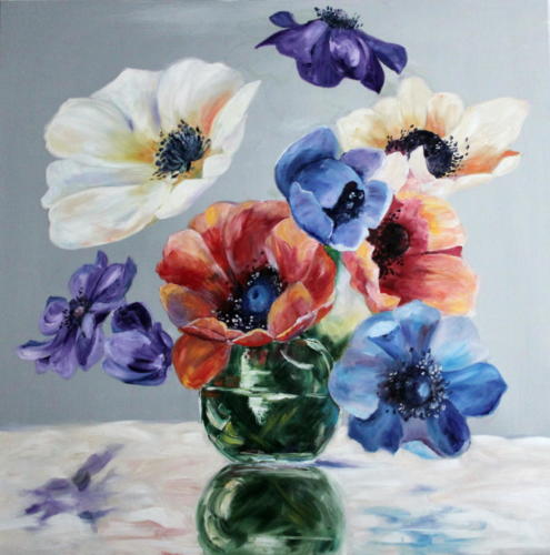 Anemonen Öl 100x100cm