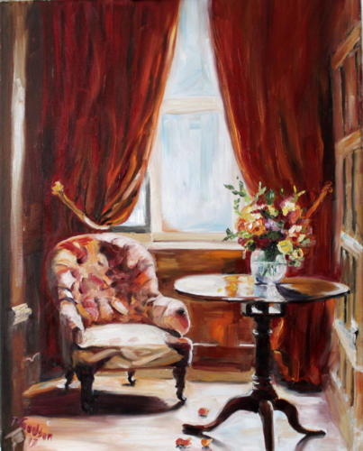 Der Sessel Öl 60x50cm