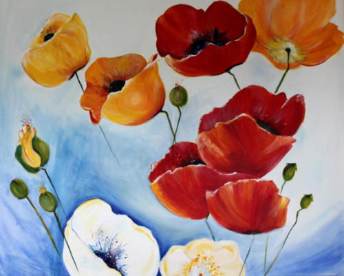 Mohnrausch,Öl 80x100cm