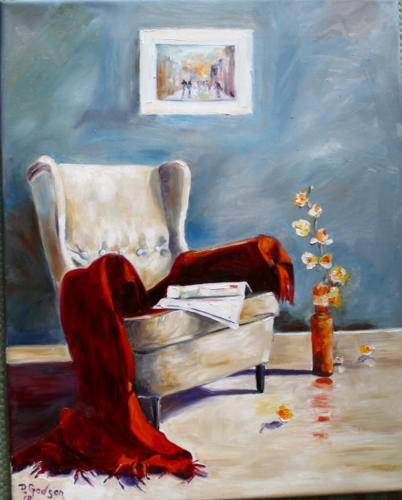 Rote Decke Öl 50x60cm