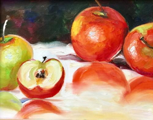 Äpfel Öl 20x20 cm