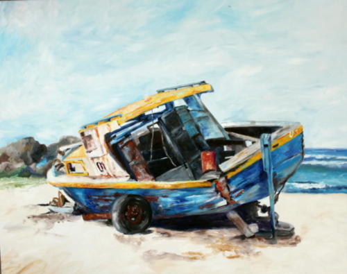 Barbados Atlantis Boot Öl 80x100cm