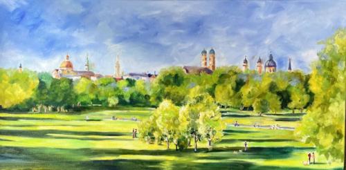 Englischer Garten München Öl 50x80cm