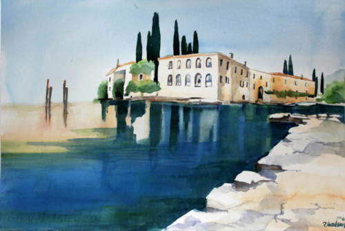 Gardasee Aquarell 50x70cm