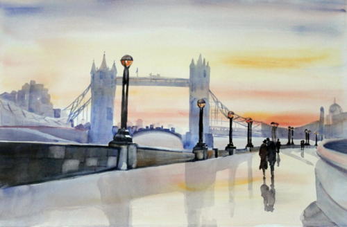 London Aquarell 50x70cm