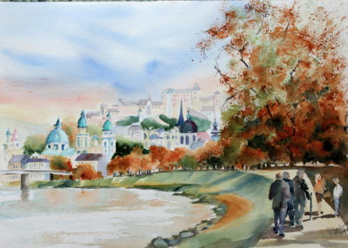 Salzburg Aquarell 50x70cm