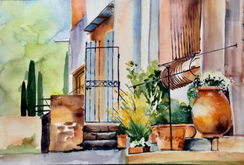 Toskana Aquarell 50x70cm
