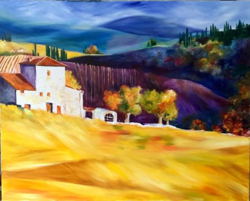 Toskana im Herbst Öl 80x100cm