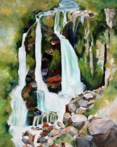 Wasserfall Öl 100x80cm