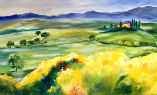 weite Landschaft Öl 40x60cm