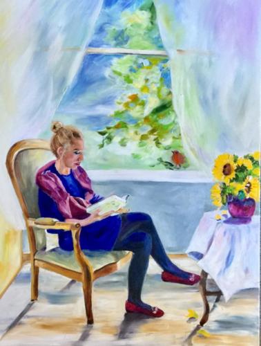 Am Fenster Öl 80x60cm