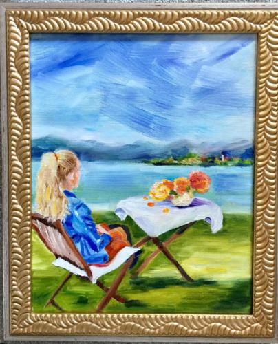 Aussicht zum See Öl30x20cm