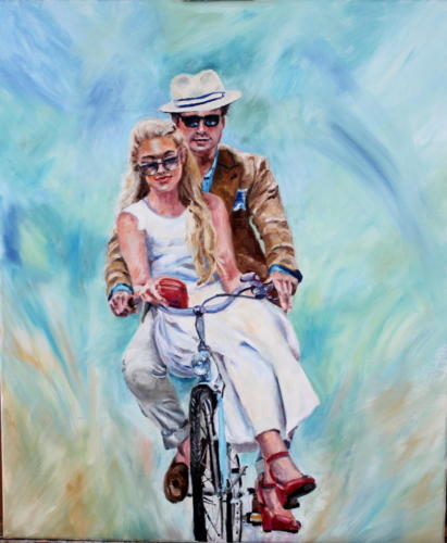 Die Zwei Öl 60x50cm
