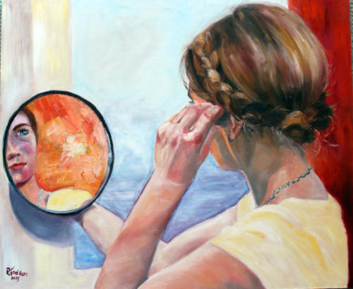 Im Spiegel Öl 50x60cm