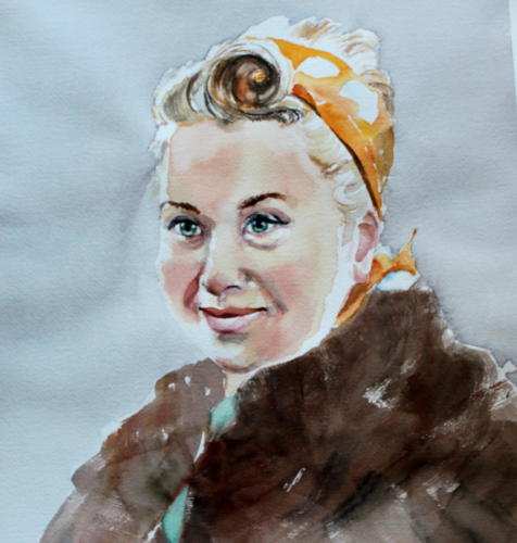 Lady N Aquarell 50x40cm