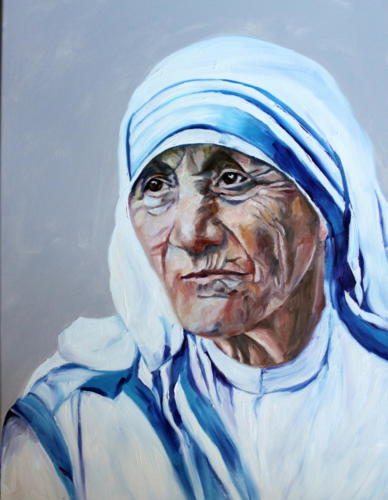Mutter Theresa Öl 60x40cm