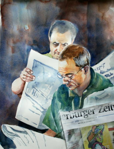Neuigkeiten Aquarell 50x40cm