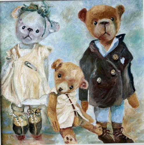 Patchwork Family Öl 30x30cm