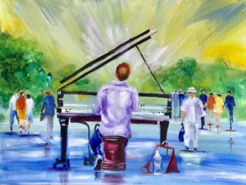 Piano im Park Öl 30x40cm