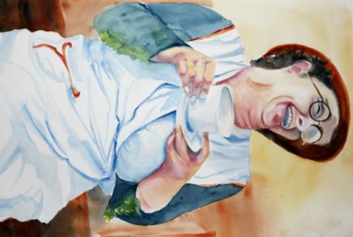 Tea Break Aquarell 80x60cm