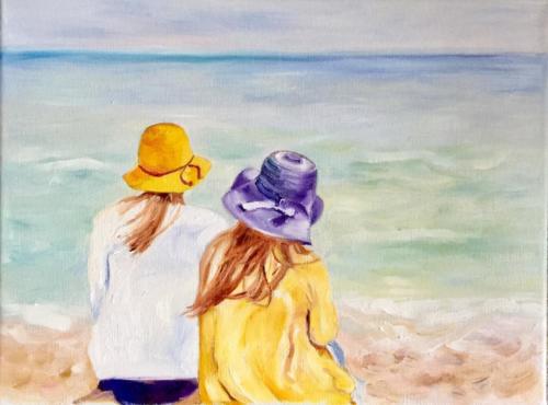 am Strand Öl 30x40cm