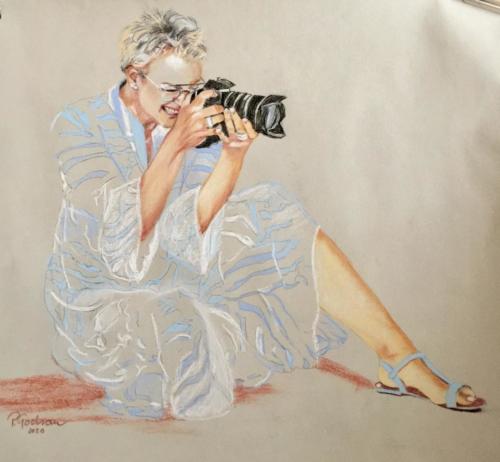 die Fotografin Pastel 50x60cm 