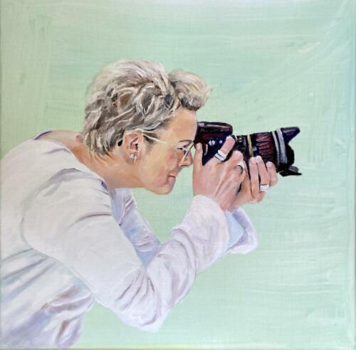 Die Fotografin E. Öl, 40x40cm