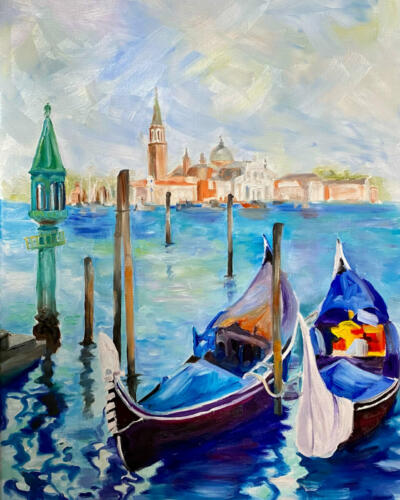 Gondola,Öl 70x50cm