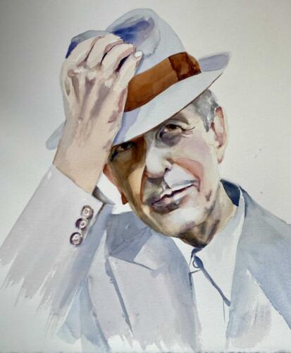 Leonard Cohen,Aquarell ,60x50cm
