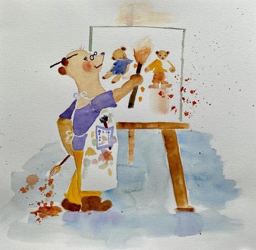 Mama Bär Aquarell