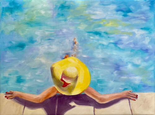 Pool Träume,Öl, 30x40cm