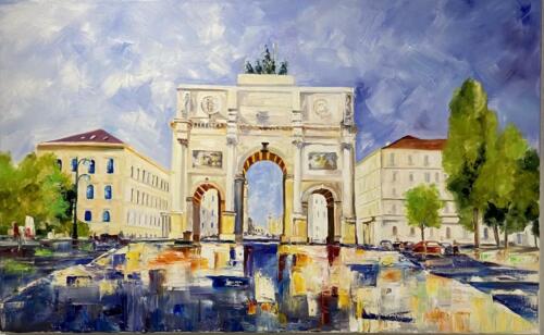 Siegestor München,Öl,65x105 cm
