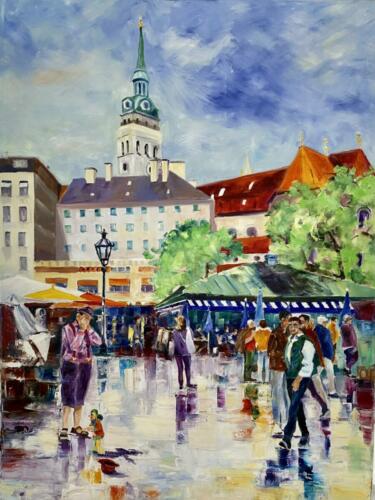 Viktualienmarkt,Öl,80x60cm